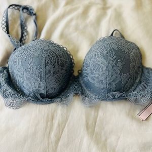 Victoria's Secret Dream Angels Lined Demi Baby Blue Bra 32DD LIKE NEW